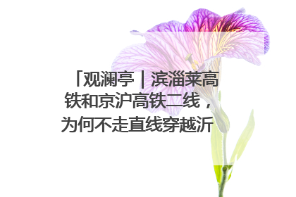 观澜亭｜滨淄莱高铁和京沪高铁二线，为何不走直线穿越沂蒙山腹地？