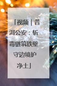 视频｜普洱公安：斩毒链筑铁壁 守边境护净土