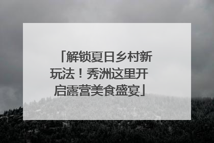 解锁夏日乡村新玩法！秀洲这里开启露营美食盛宴