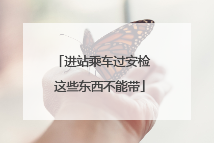 进站乘车过安检 这些东西不能带