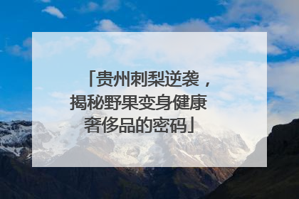 贵州刺梨逆袭，揭秘野果变身健康奢侈品的密码