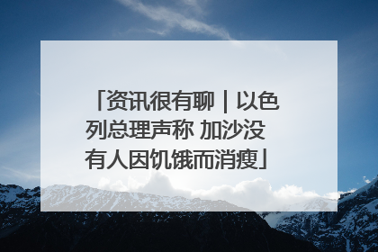 资讯很有聊｜以色列总理声称 加沙没有人因饥饿而消瘦
