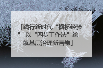 践行新时代“枫桥经验” 以“四步工作法”绘就基层治理新画卷