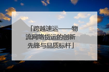 跨越速运——物流网络货运的创新先锋与品质标杆