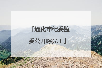 通化市纪委监委公开曝光！
