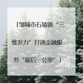 邹城市石墙镇“三维发力”打通金融服务“最后一公里”
