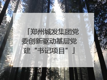 郑州城发集团党委创新驱动基层党建“书记项目”