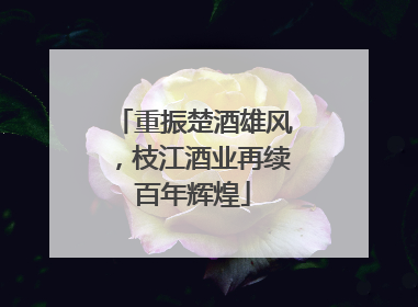 重振楚酒雄风，枝江酒业再续百年辉煌