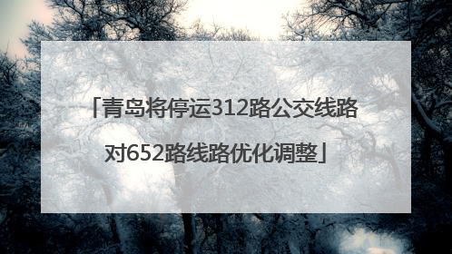 青岛将停运312路公交线路 对652路线路优化调整