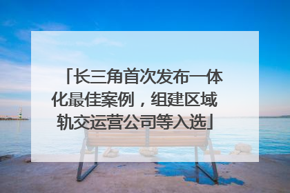 长三角首次发布一体化最佳案例，组建区域轨交运营公司等入选
