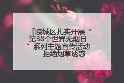 陵城区扎实开展“第38个世界无烟日”系列主题宣传活动——拒绝烟草诱惑 对第一支烟说不