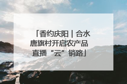 香约庆阳｜合水唐旗村开启农产品直播“云”销路