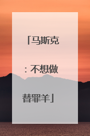 马斯克：不想做替罪羊