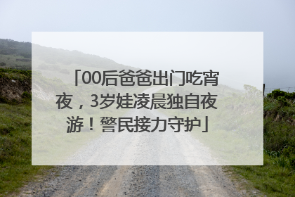 00后爸爸出门吃宵夜，3岁娃凌晨独自夜游！警民接力守护