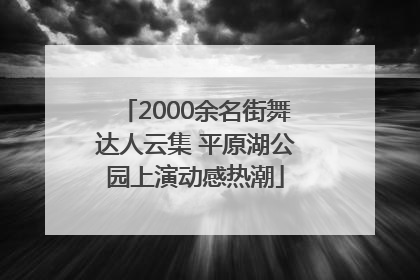 2000余名街舞达人云集 平原湖公园上演动感热潮