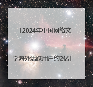 2024年中国网络文学海外活跃用户约2亿
