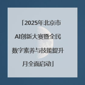 2025年北京市AI创新大赛暨全民数字素养与技能提升月全面启动