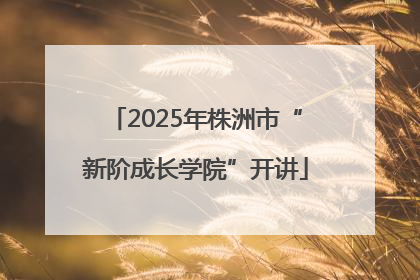 2025年株洲市“新阶成长学院”开讲