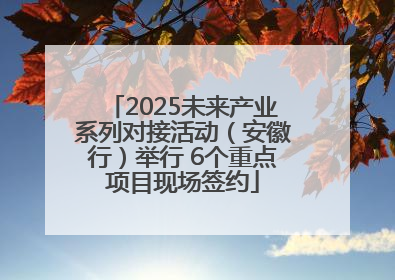 2025未来产业系列对接活动（安徽行）举行 6个重点项目现场签约