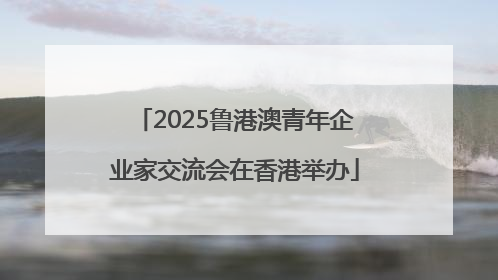 2025鲁港澳青年企业家交流会在香港举办
