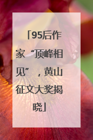 95后作家“顶峰相见”，黄山征文大奖揭晓
