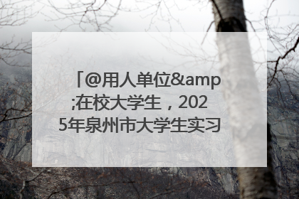 @用人单位&在校大学生，2025年泉州市大学生实习“扬帆计划”来啦！